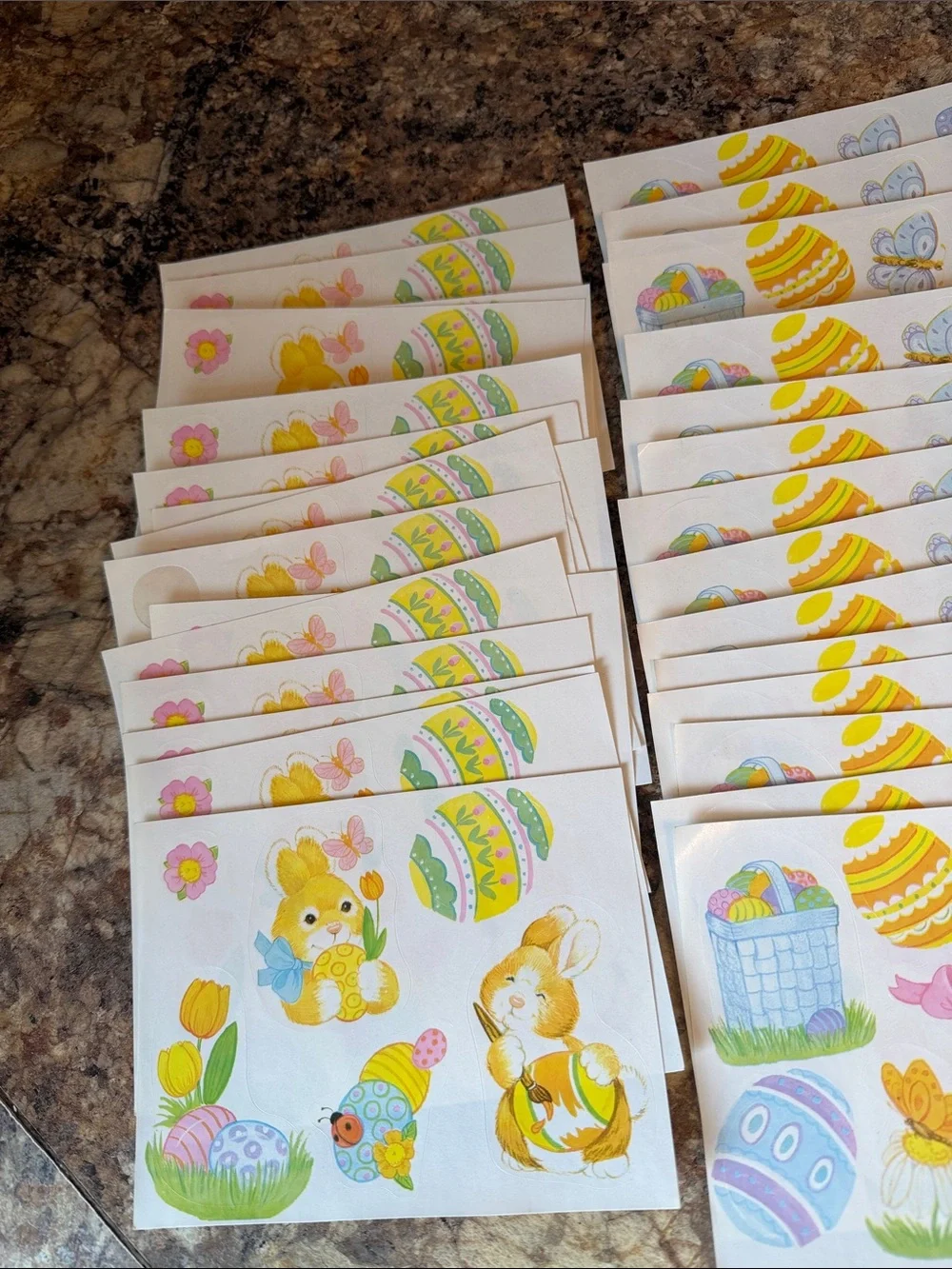 Vtg Easter/ Spring Sticker Lot of 55 Sheets